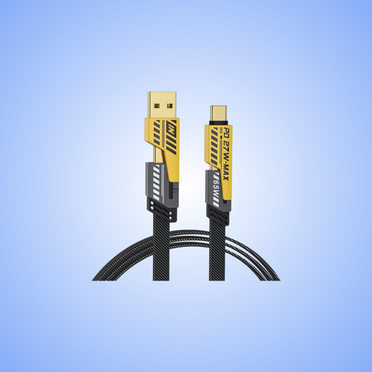 Quad Max 4 in 1 Metal Flat Braided Cable (Grey)